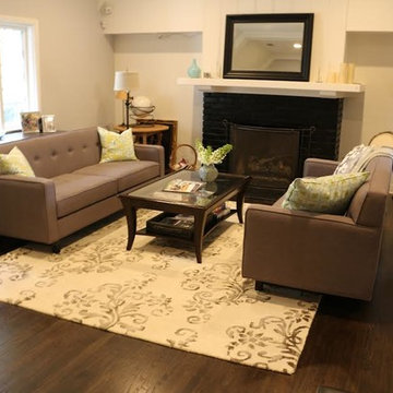 Pair of Modern Sofas Around Fireplace | The Sofa Company