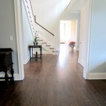 LOCUST VALLEY: 4" SELECT WHITE OAK SUPPLY/INSTALL & FINISH W DARK WALNUT/TRAFFIC