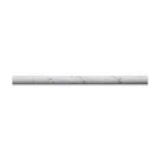 Carrara Marble 3/4X12 Polished Bullnose Pencil Liner Trim, Box of 5 Ln. Ft.