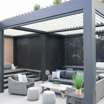 Louvered Aluminum Pergola with Adjustable Roof System