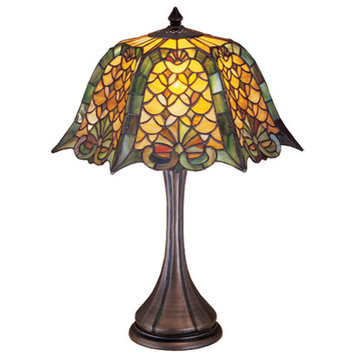 Meyda Tiffany 19876 Tiffany 1 Light Up Lighting Table Lamp - Mahogany Bronze