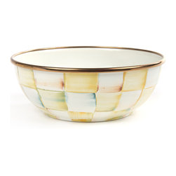 Parchment Check Enamel Everyday Bowl | MacKenzie-Childs - Serving Utensils