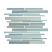 Reflections Hand-Painted Linear Glass Mosaic Tile, 12"x12"