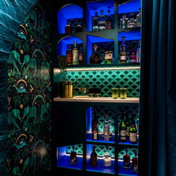 Contemporary Smart Home Cinema and Bar, St Albans