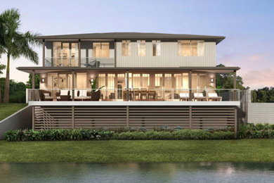 Design ideas for a contemporary home design in Gold Coast - Tweed.