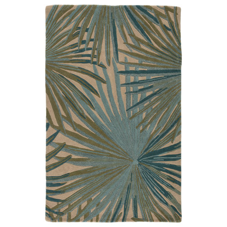Jaipur Living Palmetto Handmade Floral Blue/ Green Area Rug 9'X12'