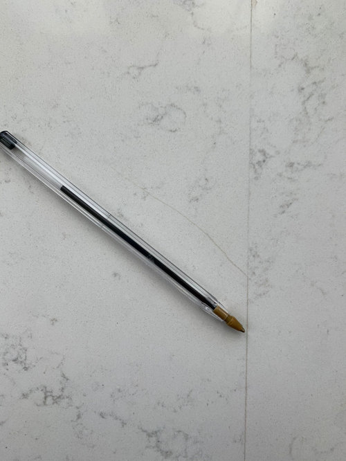 Crack in quartz at seam