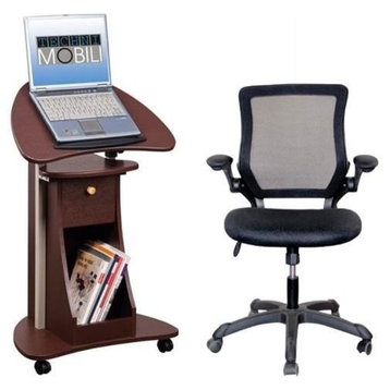 2 Piece Office Set with Computer Stand and Chair