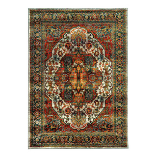 3' x 4' Badillo Multi Color Traditional Rectangle Nylon Area Rug