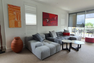 Design ideas for a contemporary living room in Sydney.