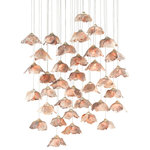 Currey & Company - Catrice 36-Light Multi-Drop Pendant - Rose-colored natural Capiz shells have become blossoms to ornament our Catrice 36-Light Multi-Drop Pendant. The silver pendant is luminous in a mix of painted silver and contemporary silver leaf finishes. This fixture is among Currey & Company's introduction of cluster lights, which includes 1-light up to 36-light configurations. We also have an arm chandelier and several wall sconces in this family of fixtures.