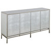 Zariyah Silver Leaf Four Door Cabinet