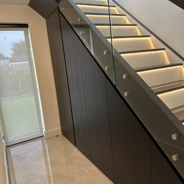 Black / White Staircase with Storage