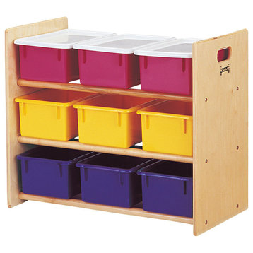 Jonti-Craft Cubbie-Tray Storage Rack With Colored Cubbie-Trays