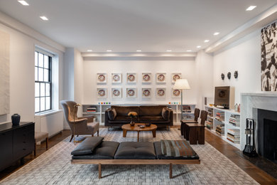 Trendy living room photo in New York