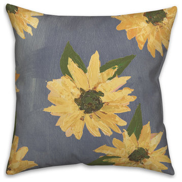Painted Sunflower 1 16x16 Indoor / Outdoor Pillow