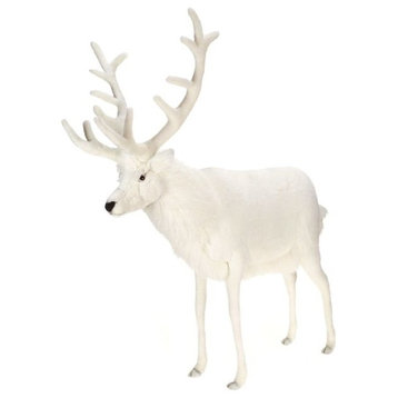 White Reindeer Stuffed Animal, Large