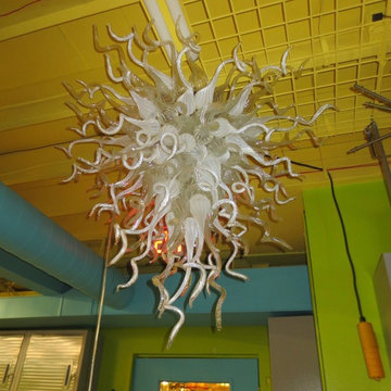 Blown Glass Chandelier - Art Glass Lighting - Custom Commission