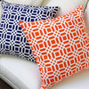 Indoor 20" Vivid Lattice In Navy Blue Or Orange Throw Pillow, Pillow Cover Only,