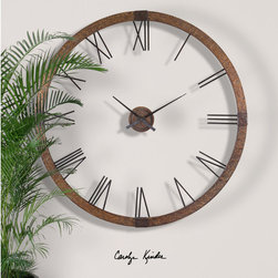 Uttermost Amarion Clock in Hammered Copper Sheeting - Products