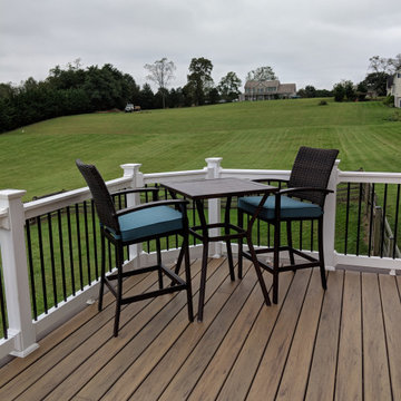 Custom TimberTech Tigerwood Deck with Pergola and Patio in Union Bridge MD