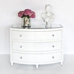 worlds away - Worlds away Worlds Away Natalie WH White bowfront 3 drawer dresser - Dressers