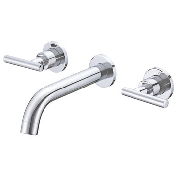Novatto Kennedy Two Handle Wall Mount Bathroom Faucet, Chrome