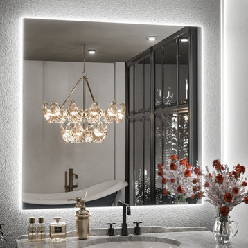 Backlit LED Mirror for Bathroom, Anti-Fog Dimmable, Silver, 36x36