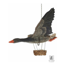 Grey Goose with Maple Seed Basket - Sculptures