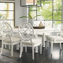 Ivory Key 7 Piece Round Knapton Hill Dining Table With Mill Creek Dining Chairs - Products