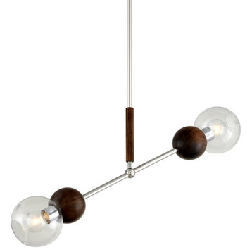 Troy Lighting F7677 Arlo 2 Light 35"W Linear Chandelier - Polished Stainless