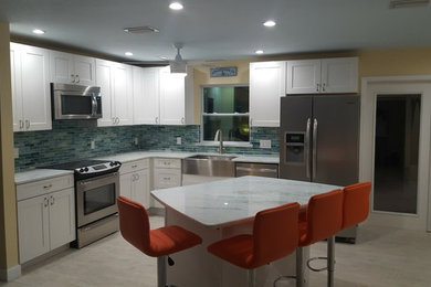 Design ideas for a medium sized beach style kitchen in Miami.