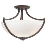 Minka Lavery - Minka Lavery 4932-284 Middlebrook - 3 Light Semi-Flush Mount in Transitional Sty - Canopy Included: TRUE  Shade InMiddlebrook 3 Light  Vintage Bronze Etche *UL Approved: YES Energy Star Qualified: n/a ADA Certified: YES  *Number of Lights: 3-*Wattage:100w A19 Medium Base bulb(s) *Bulb Included:No *Bulb Type:A19 Medium Base *Finish Type:Vintage Bronze