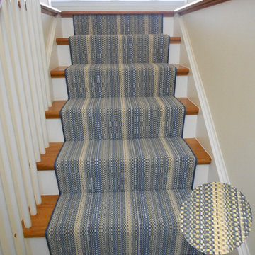 Stair runner, Waterfall style with wood reveal