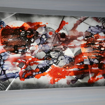 Premonition - Orange, Black & Brown Modern Metal Painting, Contemporary Wall Art