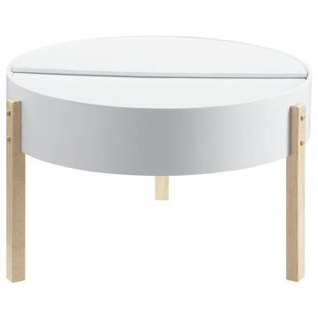 Bodfish Coffee Table, White and Natural