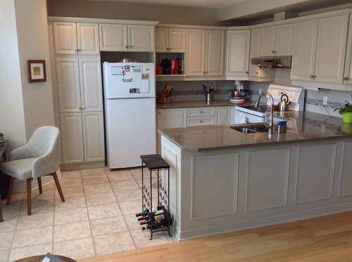 Kitchen Facelift Using Benjamin Moore Revere Pewter And A New Counter