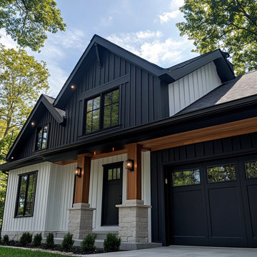 James hardie Iron Gray and Arctic white, with Marvin Fiberglass windows
