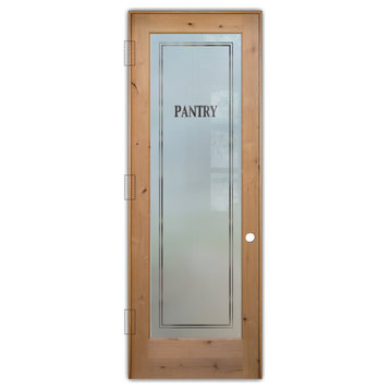 Pantry Door - Classic - Alder Knotty - 24" x 80" - Knob on Right - Push Open