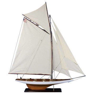 Wooden Columbia Model Sailboat Decoration, 60"