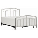Hillsdale Furniture - Hillsdale Claudia Queen Metal Bed - Casual elegance comes to life in the Hillsdale Furniture Claudia Bed. This Queen metal Bed includes a matching headboard and footboard, both featuring a simple low-arch design with subtly accented spindles and top rail inset. The Matte Nickel finish adds a touch of glamour without becoming glitzy. Update your bedroom decor with the Claudia Queen Bed. Includes headboard and footboard with bed frame. Box spring and mattress required; not included. Assembly required.