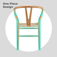 Modern Dining Chairs Solid Wood Armchairs Handmade Assembled Chair Set of 2, Natural, Armchair