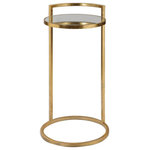 Uttermost - Uttermost Cailin 14 x 26" Gold Accent Table - Solidly Constructed Of Hand Forged Iron, This Accent Table Is Finished In A Bright Gold Leaf, Complete With A Mirrored Top.