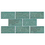 Merola Tile - Antic Feelings Lava Verde Ceramic Wall Tile - Capturing the appearance of a patterned look, our Antic Feelings Lava Verde Ceramic Wall Tile features a smooth, glossy finish, providing decorative appeal that adapts to a variety of stylistic contexts. Containing 4 different print variations that are randomly distributed throughout each case, this green rectangle tile offers a one-of-a-kind look. With its non-vitreous features, this tile is an ideal selection for indoor commercial and residential installations, including kitchens, bathrooms, backsplashes, showers, hallways and fireplace facades. This tile is a perfect choice on its own or paired with other products in the Antic Collection. Tile is the better choice for your space!