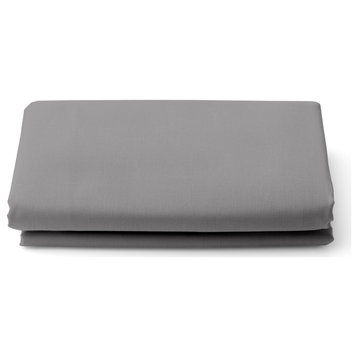 Organic Cotton Flat Sheet, Dark Gray, Queen, 96"x105"