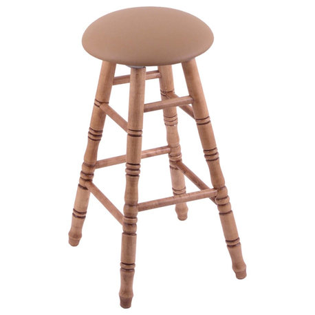 Holland Bar Stool, Maple Round Cushion Counter Stool, Turned Legs