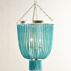 Turquoise-Bead 4-Light Chandelier - Chandeliers