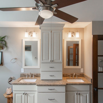 Traditional Style Master Bathroom with Stand Alone Soaking Tub