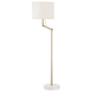 Hudson Valley Essex 2-Light Floor Lamp in Aged Brass