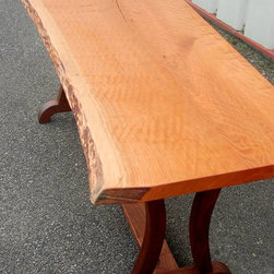 Live Edge Cherry Desk with Curvy Legs - Desks And Hutches